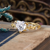 3 Prong Heart Shaped Moissanite Engagement Ring Full of Love